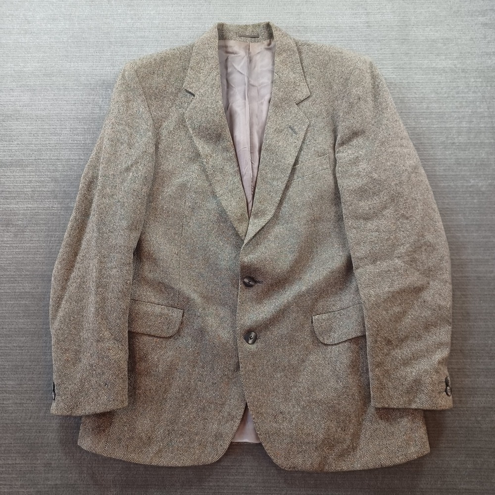 Magee Donegal Tweed Jacket Mens 42R Gray 100% Wool Blazer Sports Coat Academic